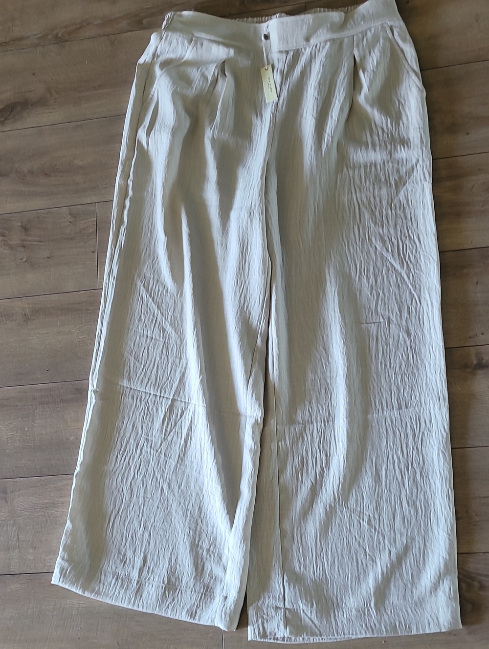Max Studio Wide Leg Trouser Light Taupe XL Pockets